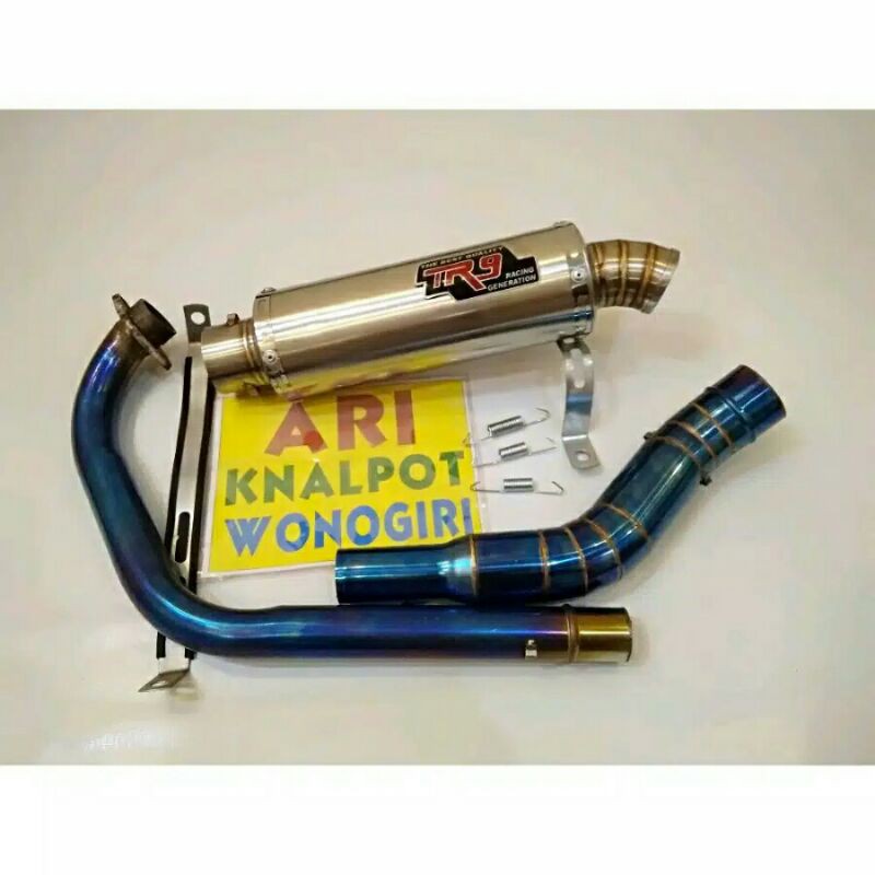 knalpot racing R9 kidal leher bluemoon satria Fu fi GSX Vixion R15 Scorpio Jupiter MX