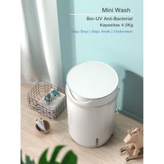 Mesin Cuci Mini Oping 4.5KG Mesin Cuci Portable UV Light Anti Bacterial Baju Bayi Anak Pakaian Dalam