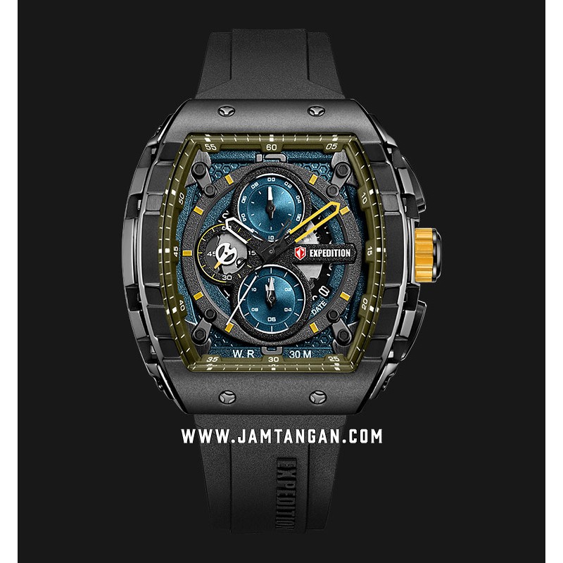 Expedition E 6782 MC RIPGNBA Chronograph Men Blue Green Dial Black