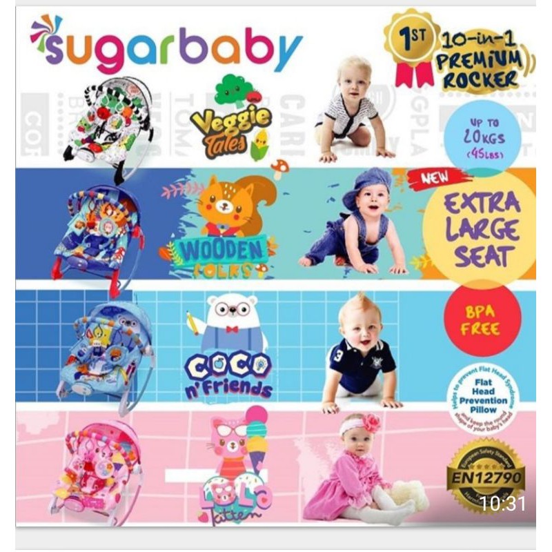 BABY,SUGAR BABY PREMIUM 10 IN 1 ROCKER#BABYIMPORT