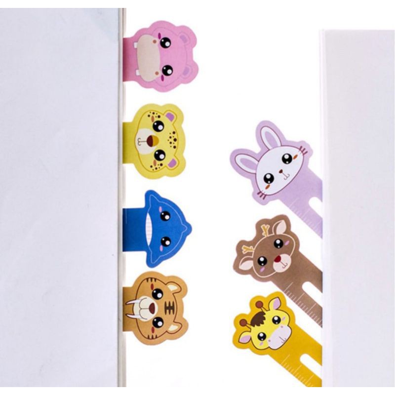 bookmark pembatas buku lucu bahan kertas edisi animal berwarna