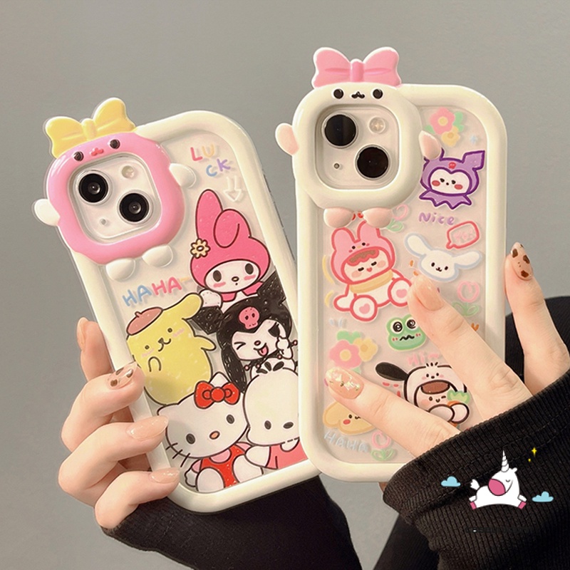 Casing Kuromi Graffiti Lucu Vivo Y35 Y22 Y33S Y16 Y02s Y20 Y21 Y15s Y15A Y12 V25 V25E Y11 Y51 Y31 Y51A Y53s Y15 Y20s Y30 Y91 Y91C V23E Y12i Y17 Y20i Y12s V23 Bow Monster Soft Cover