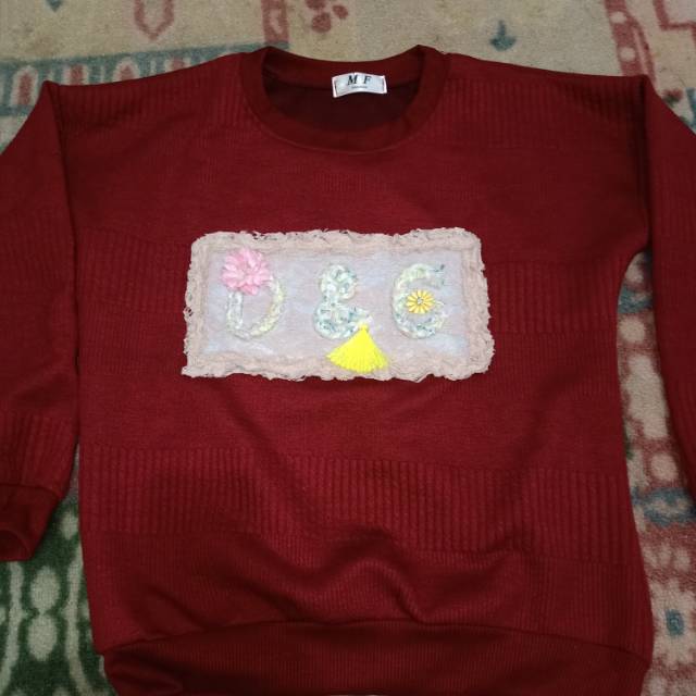atasn rajut MF maroon lengan panjang