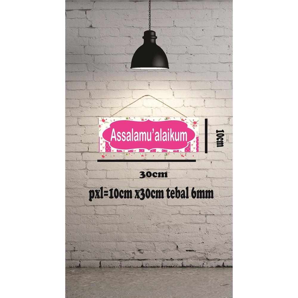 DEKORASI DINDING ASSALAMUALAIKUM WALL DECOR VINTAGE CUSTOM MURAH