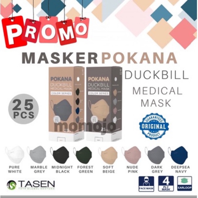 MASKER DUCKBILL POKANA 4 PLY ISI 25 PCS MEDICAL MASK MASKER EARLOOP MEDIS