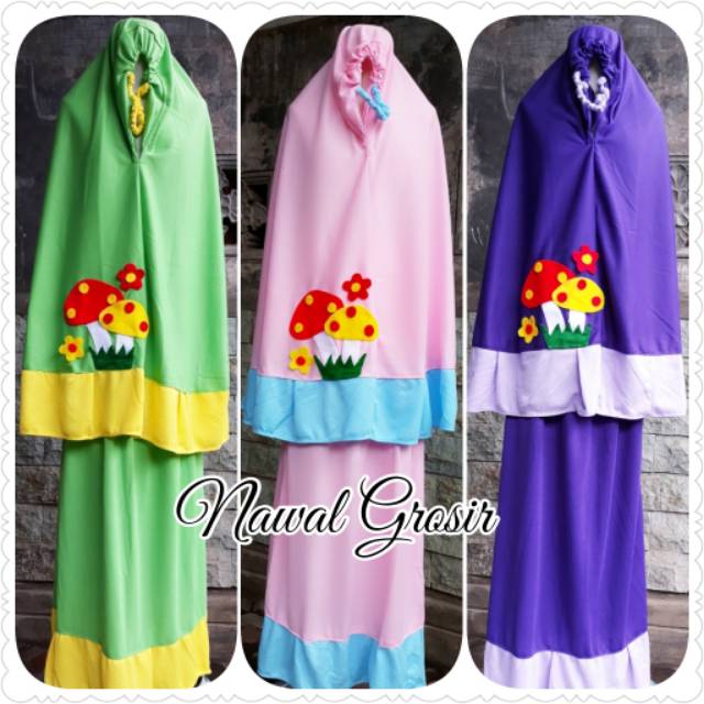 Mukena Anak Kaos Plus Sajadah  Tambah Nama-2
