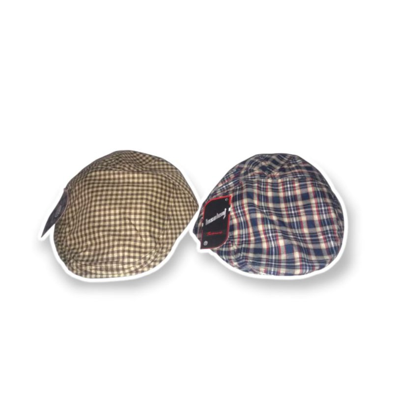 Topi Kodok || Topi Pelukis || Flat Cap Hat Kotak2 || Topi Dewasa || Topi Pria Wanita