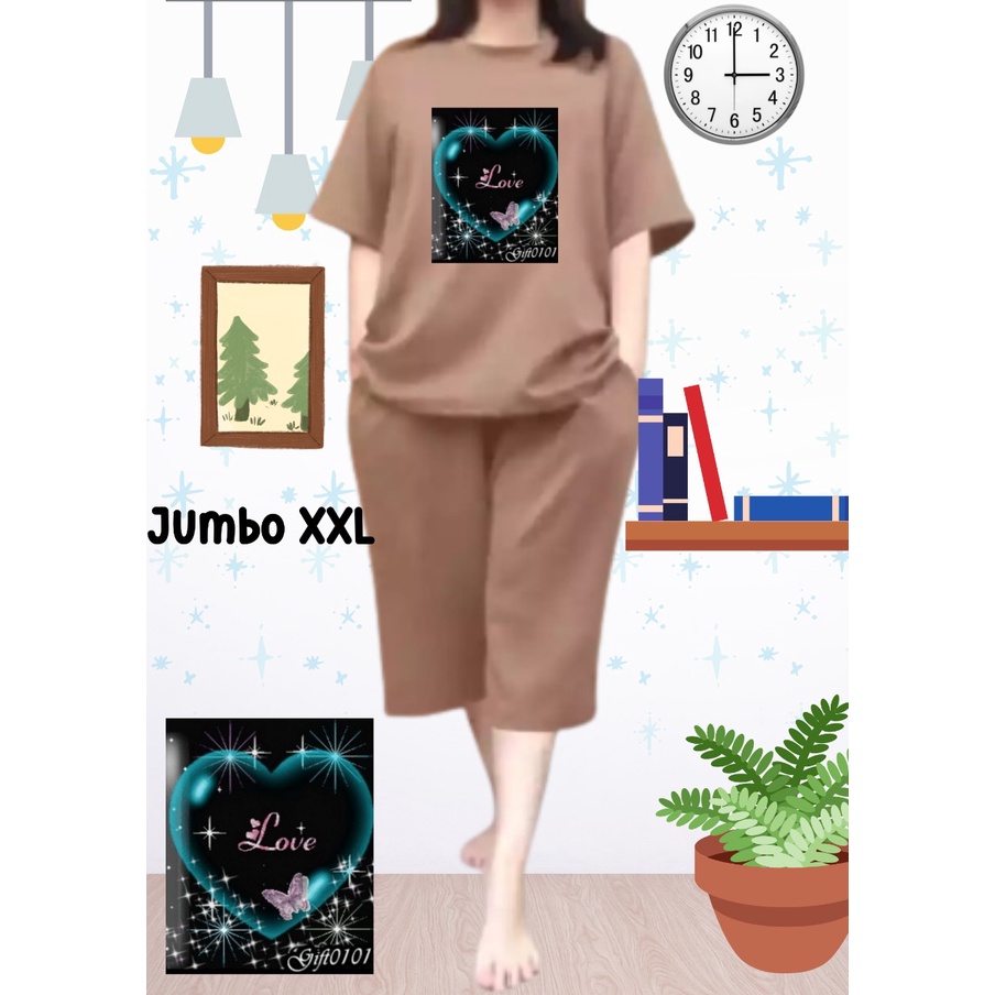Setelan Wanita Celana Kulot Jumbo /Set Kulot jumbo /Setelan Santai wanita Big -Size