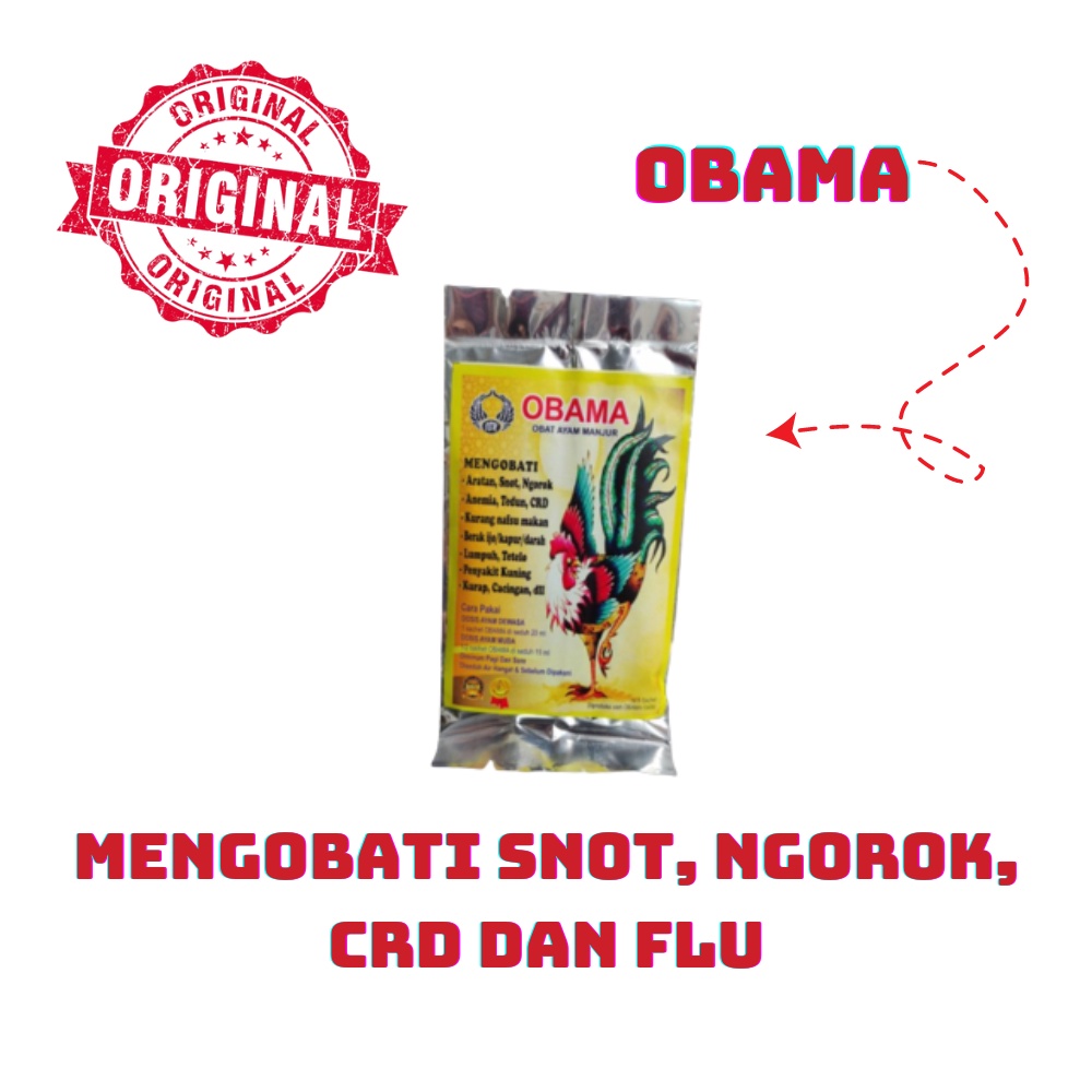 Obat Ayam sakit OBAMA (6 Sachet) Mengobati Snot CRD Ngorok Aratan Tedun