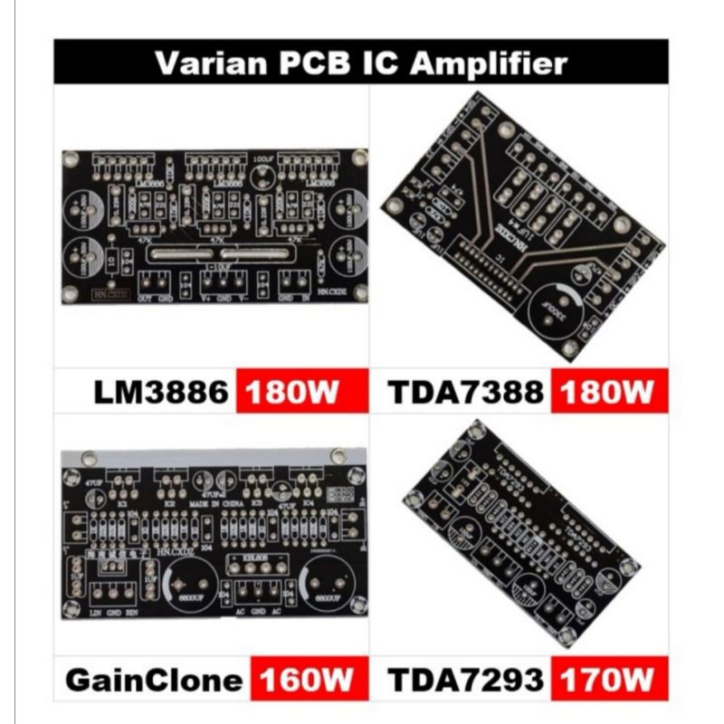 PCB Amplifier IC TDA7293/TDA7294 TDA7388 LM1875/TDA2030 TDA2050 LM3886