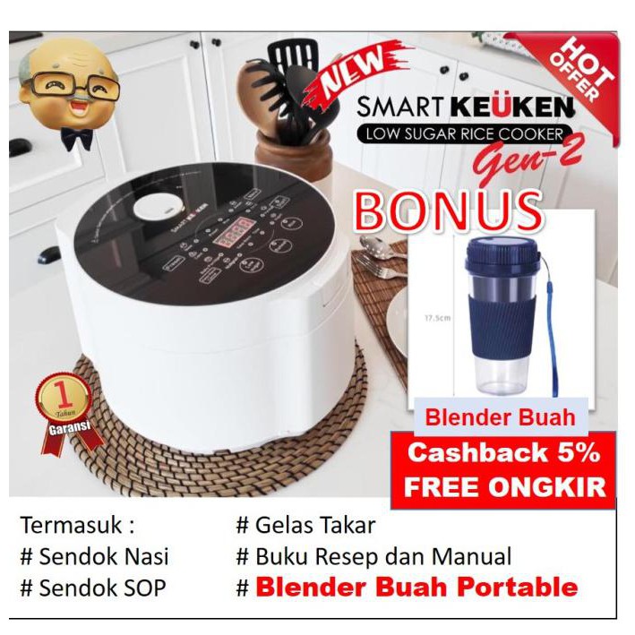NEW / Smart Keuken Gen-2 Low Carbo Rice Cooker Anti Diabetes / BERKUALITAS