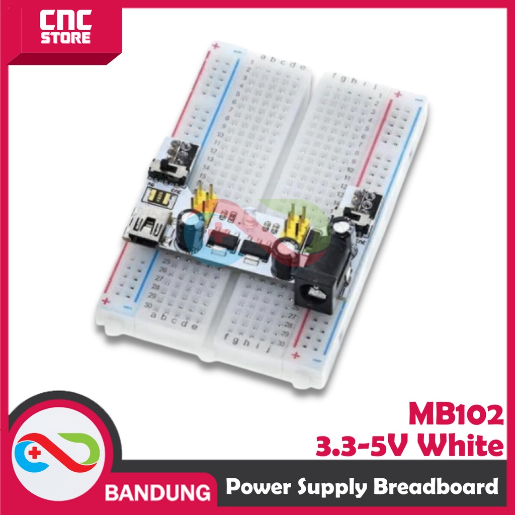 POWER SUPPLY BREADBOARD MB102 3.3-5V WHITE