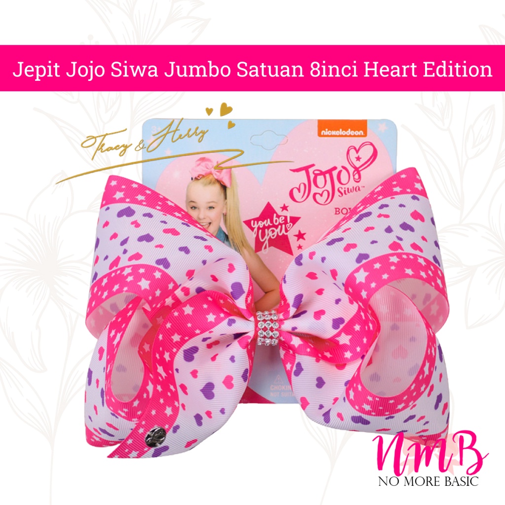 Jepit Jojo Siwa Jumbo Satuan 8inci Heart Edition Jepitan Rambut Anak Perempuan