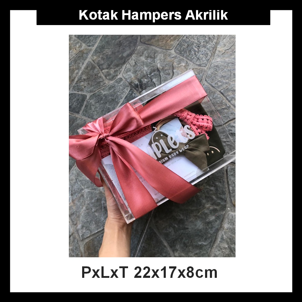 

Kotak Hampers Akrilik PxLxT 22x17x8cm