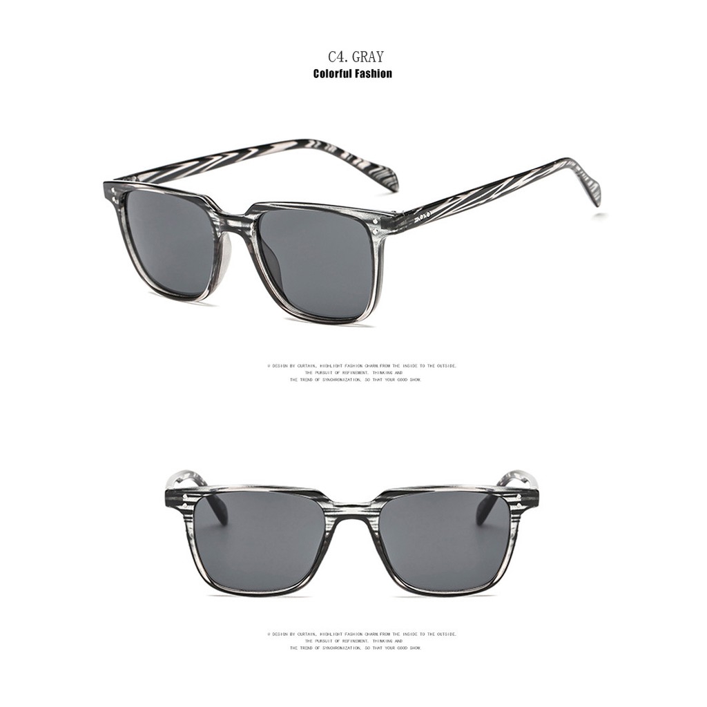 （YUZHU）COD Persegi INS Fashion Gaya Klasik Cermin Sunglasses Pria Retro Baru Kedatangan Anti UV400