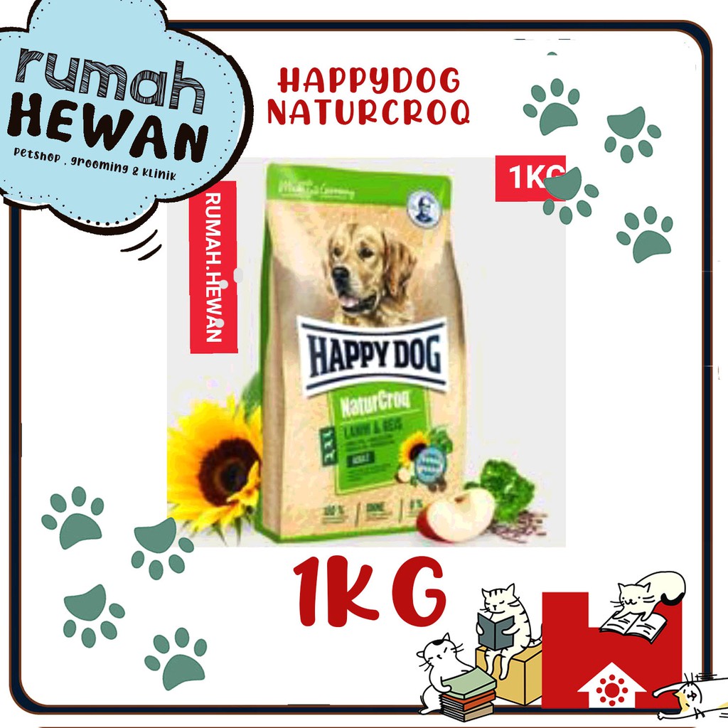 Happy Dog Naturcroq 1Kg Adult Lamb &amp; Rice - Makanan Anjing happy dog 1 kg