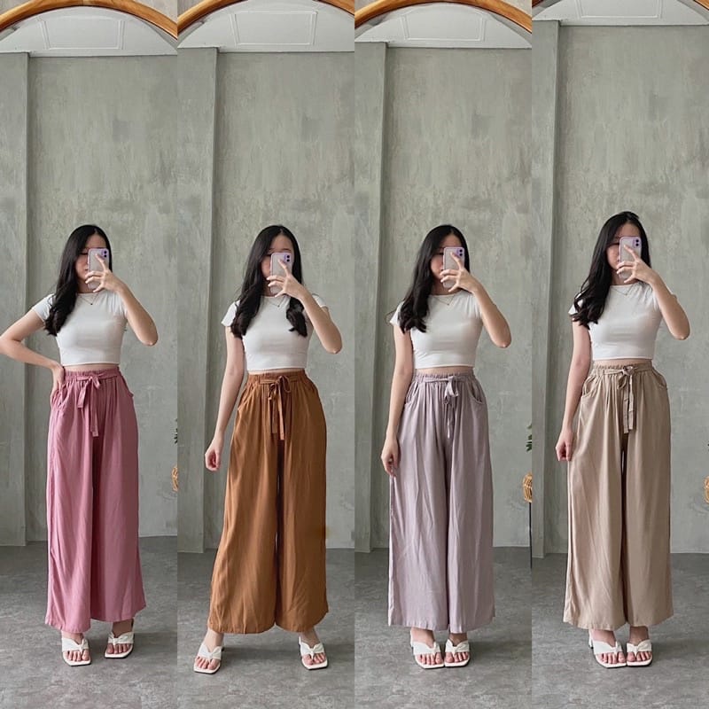 RIBB ON BANDI KULOT PITA - Kulot Katun Rayon Hw Tali (Highweist Tali)