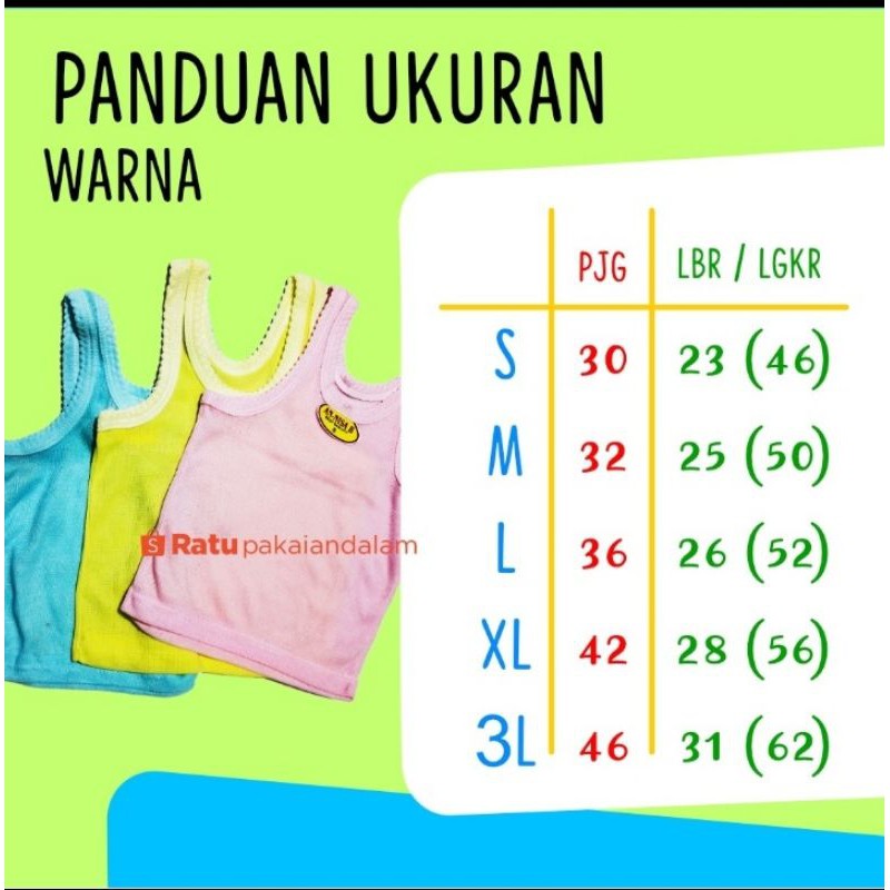 Kaos Singlet Anak Warna Warni Balita -Jumbo, Kaos Dalam Anak, Singlet Anak