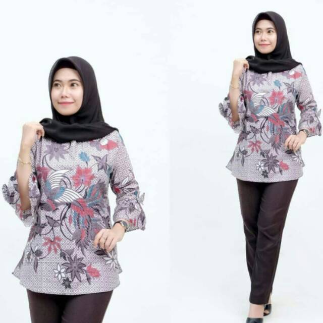 Batikid - Baju Batik Wanita Atasan Blouse Terbaru Modern Seragam Resespsi Kantor Kerja Original