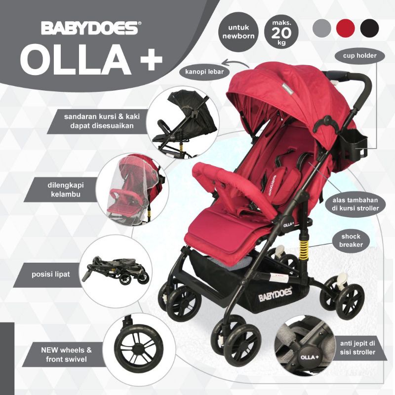 Babydoes stroller olla+ kereta dorong bayi travel