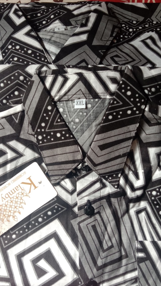 Couple Batik Ayah Anak Motif Mozaik Abu Size Anak Terlengkap