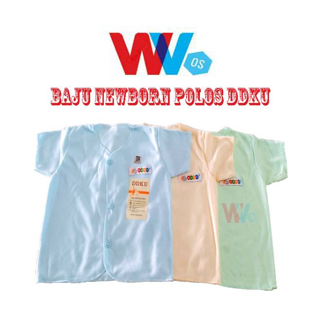 Baju bayi New Born polos DDKU baby newborn lengan pendek / lengan panjang