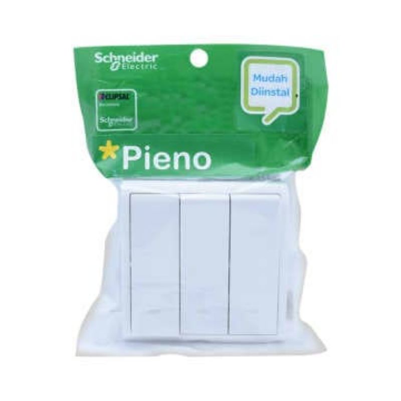 Saklar lampu 3 gang Schneider Peino Putih
