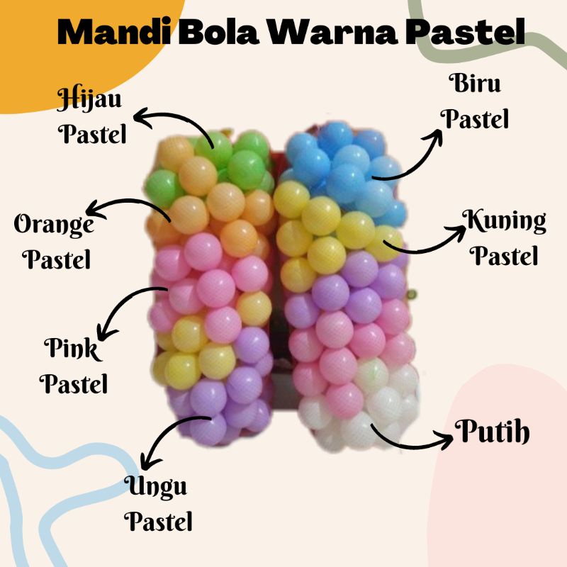 mandi bola warna pastel isi 1000
