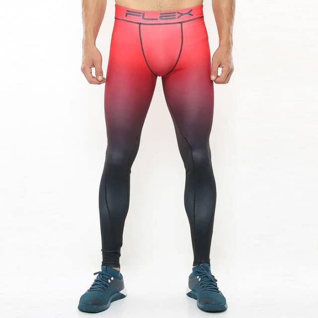 FHS-004HM Celana legging sport fitness bodyfit FLEX hitam merah