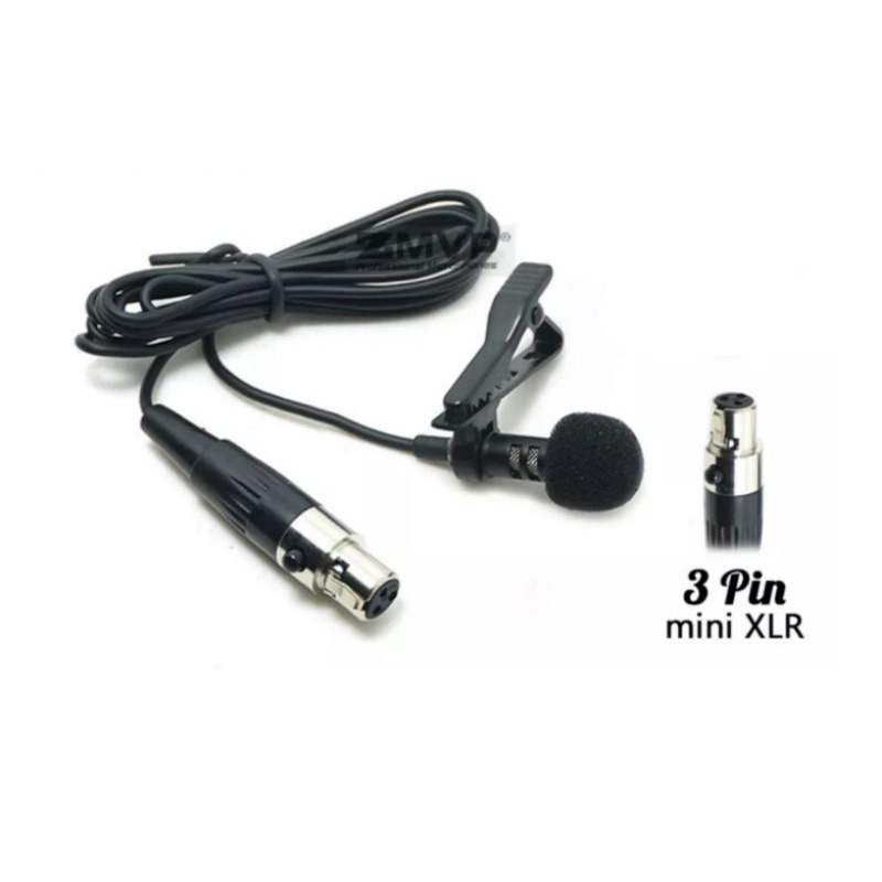 mic jepit clip on headset bando Canon 3 pin lavalier mikrofon microphone kondenser  for shure wirele