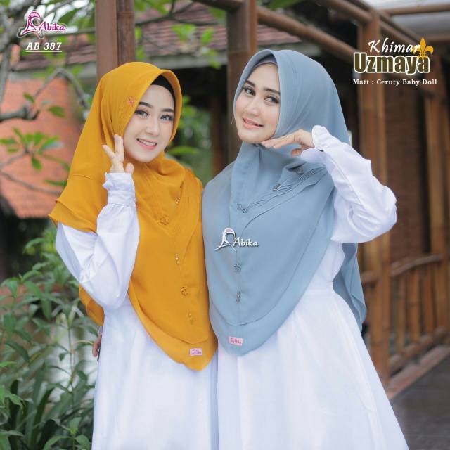 Hijab Bergo Abika Khimar UZMAYA Original new by Abika