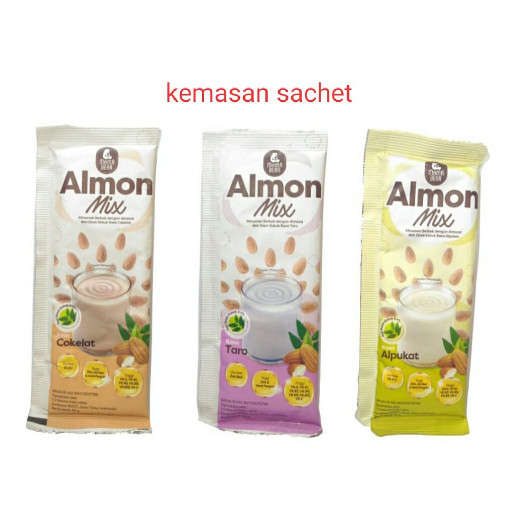 PMS116 PELANCAR ASI MAMABEAR SOYA MIX  dan ALMOND MIX BOOSTER ASI HANYA 1 SACHET/ ECERAN