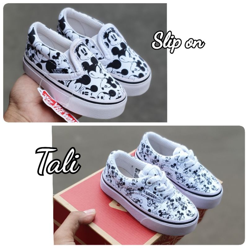 SEPATU VANS ANAK MICKY MOUSE TALI / SLIP ON / ALAS KAKI ANAK LAKI DAN PEREMPUAN