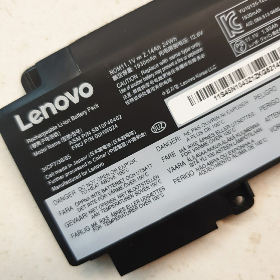 Baterai Lenovo Ori ThinkPad T460S Series 00HW024 00HW025 00HW037 00HW038