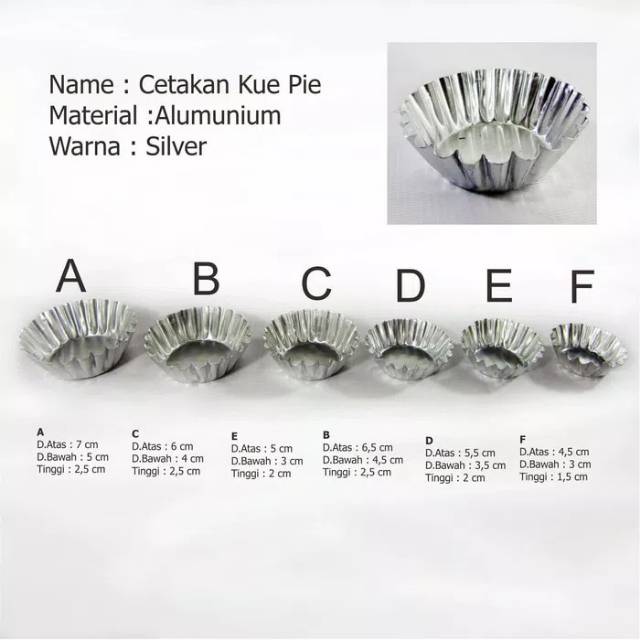 Cetakan kue pie susu size F