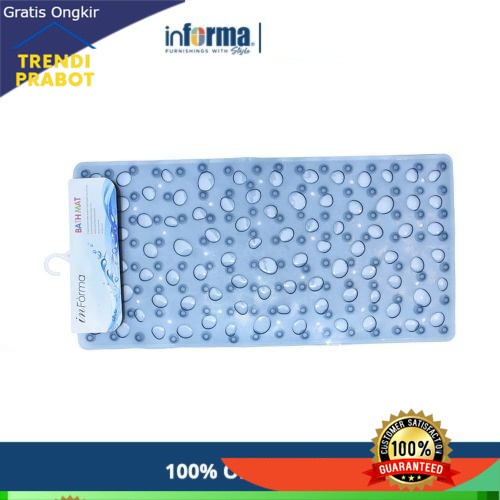 KESET PINTU KESET KAMAR MANDI INFORMA - KESET ANTI SLIP – BATHMAT RECT BUBBLE TRANSPARENT GREY