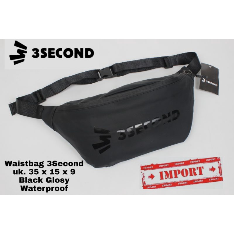 Waistbag 3second Glosy Tas Selempang Sling Bag Unisex Pria dan Wanita High Quality Import