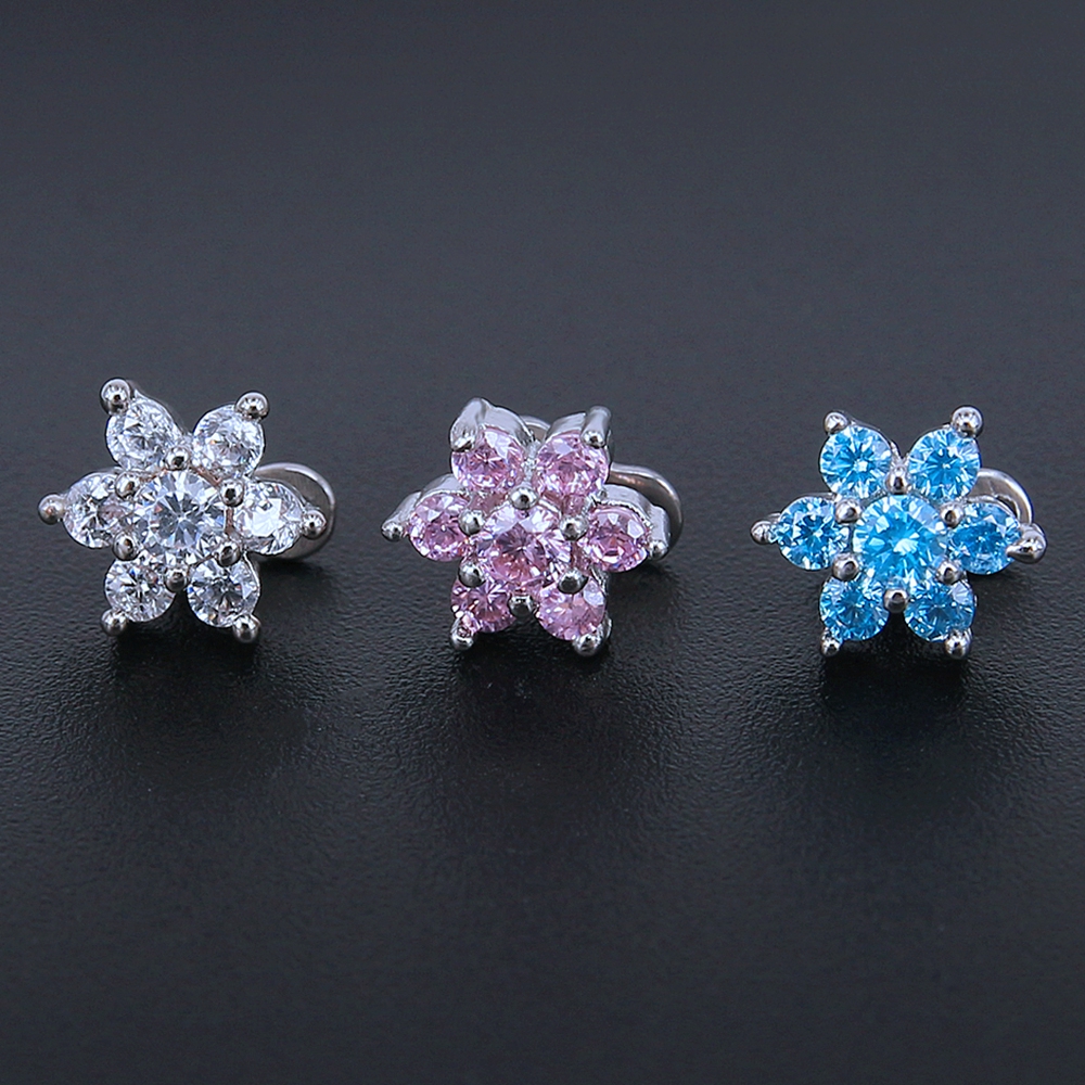 Stainless Steel Colorful Zirconia Dermal Anchor Piercings Top Dermal Anchor Skin Diver Piercings Micro Dermal Piercing