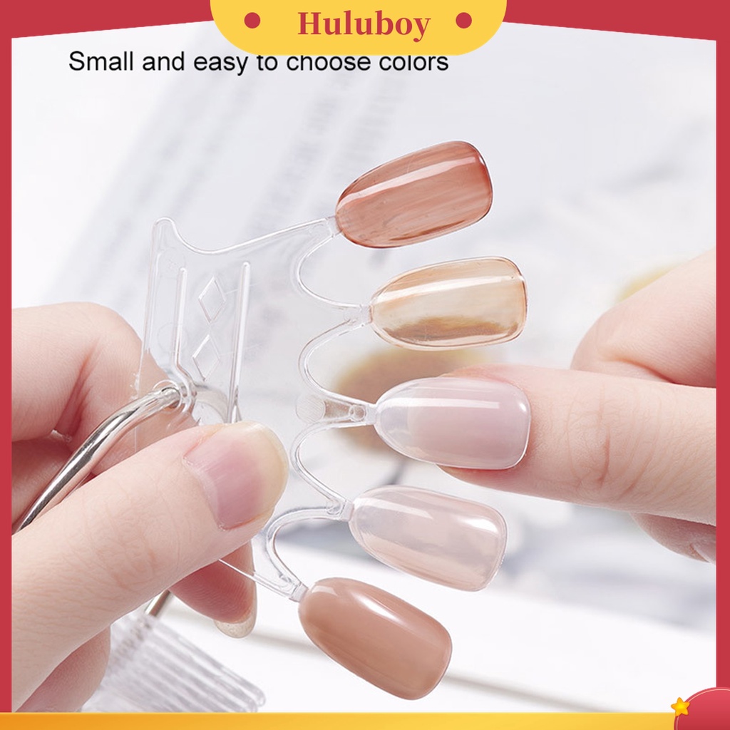 Huluboy Huluboy♡ 10 / 50 Pcs Stik Display Kuku Palsu Bentuk Kipas Bahan ABS Untuk Praktek Manicure