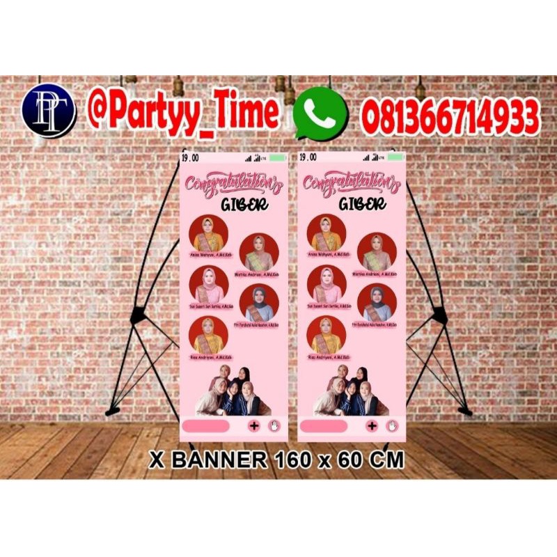 X Banner Wisuda Custom