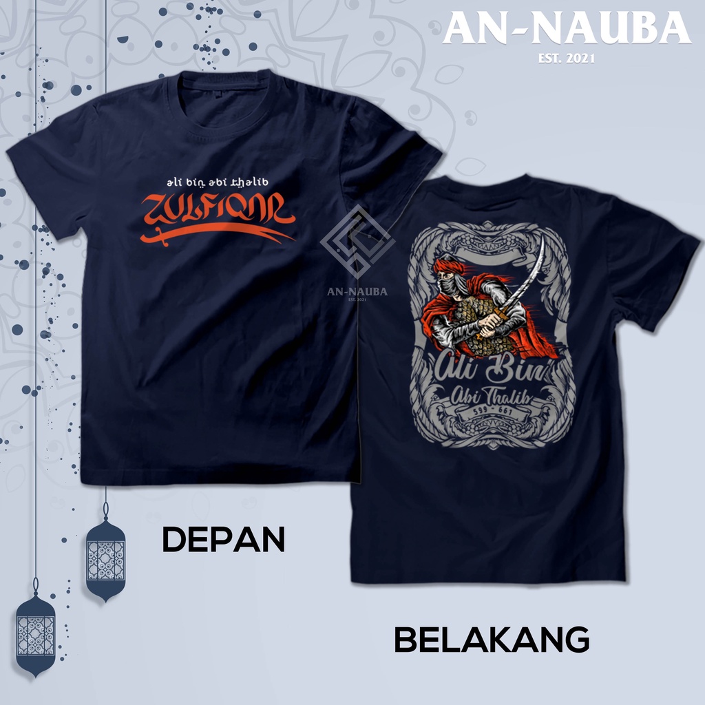 Kaos Dakwah Islami Sahabat Nabi / ALI BIN ABI THALIB ZULFIKAR TSHIRT / Baju Distro Santri Muslim [AN