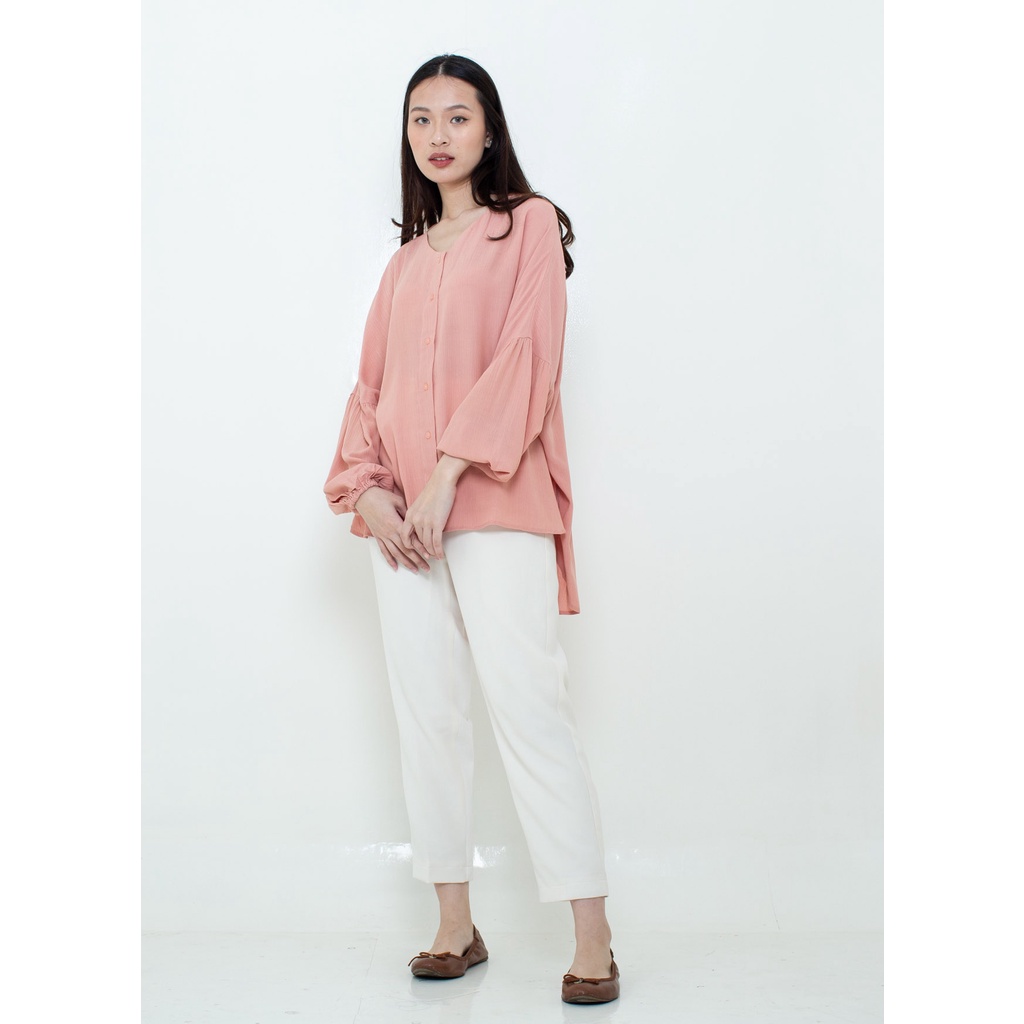 Ixora Abia Oversized Shirt - Kemeja Wanita Oversized-Blush