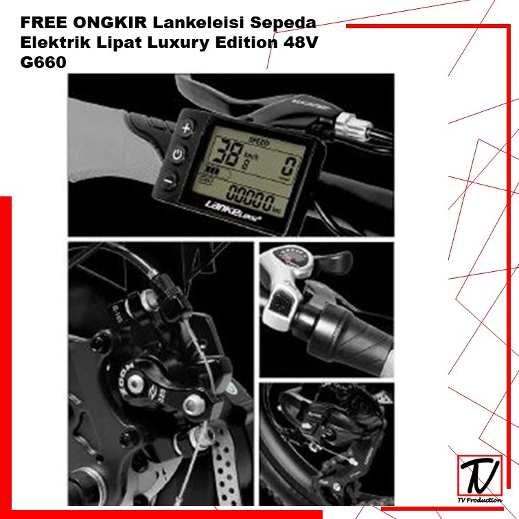 FREE ONGKIR Lankeleisi Sepeda Elektrik Lipat Smart Moped Luxury Edition 48V G660