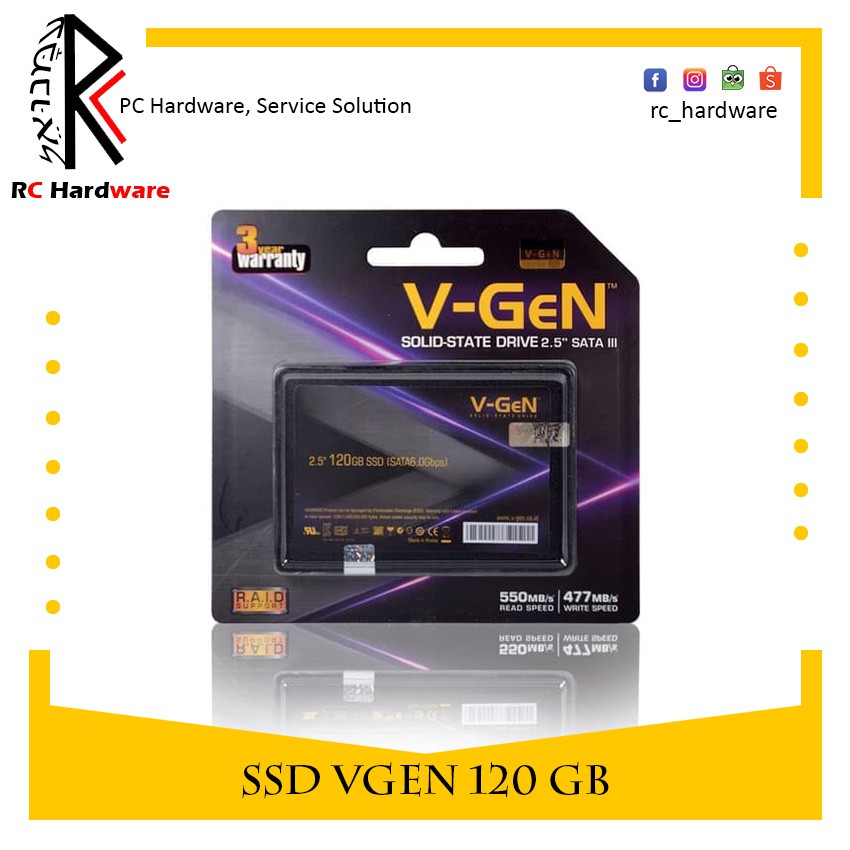 SSD Vgen SATA III  120GB ( Aksesoris Komputer ) Garansi Resmi 1 Tahun