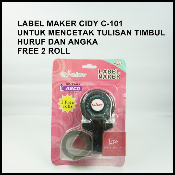 Cidy Dymo Embossing Label Maker - Hitam