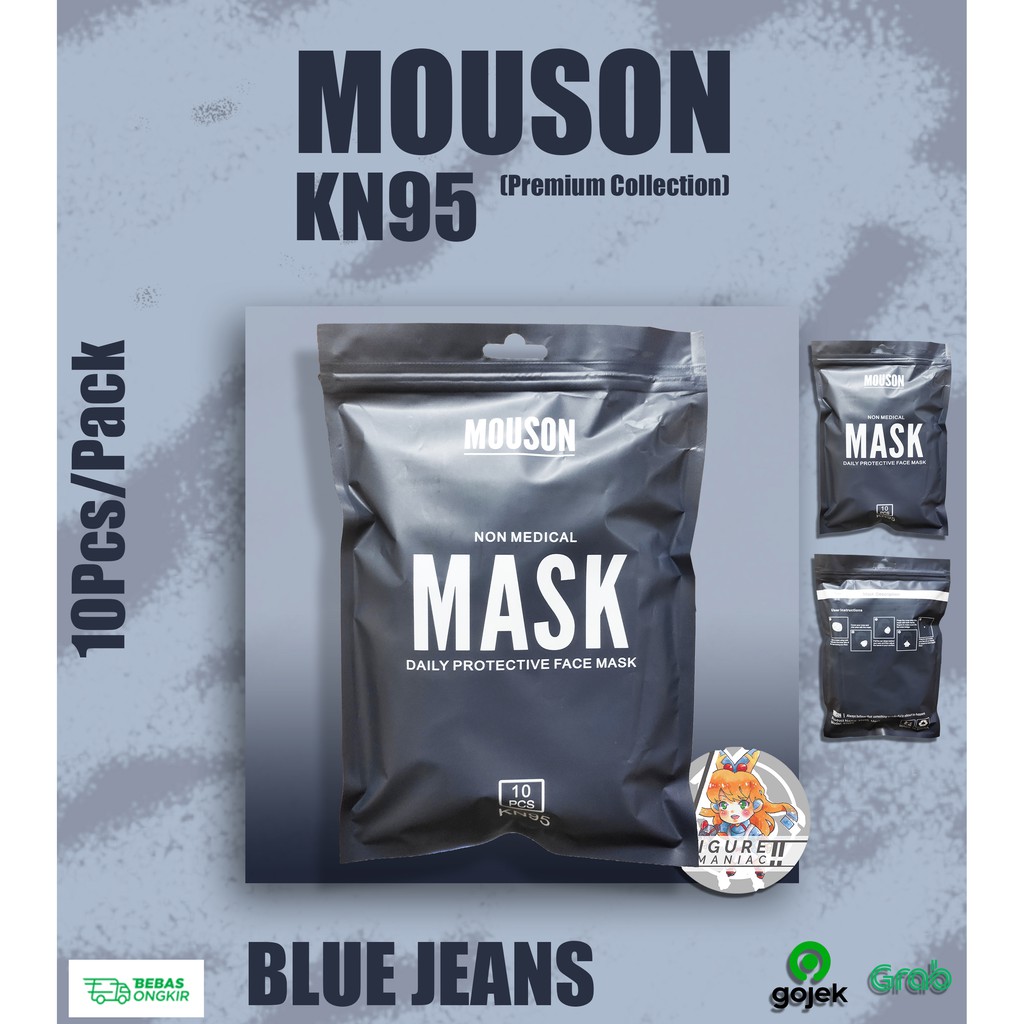 Figure Maniac - Masker KN95 Mouson Korean Style Premium Collection Blue Jeans isi 10