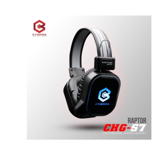 Headset gaming cyborg wired audio mic 3.5mm usb stereo rgb 2m cable raptor chg57 chg-57 - Headphone