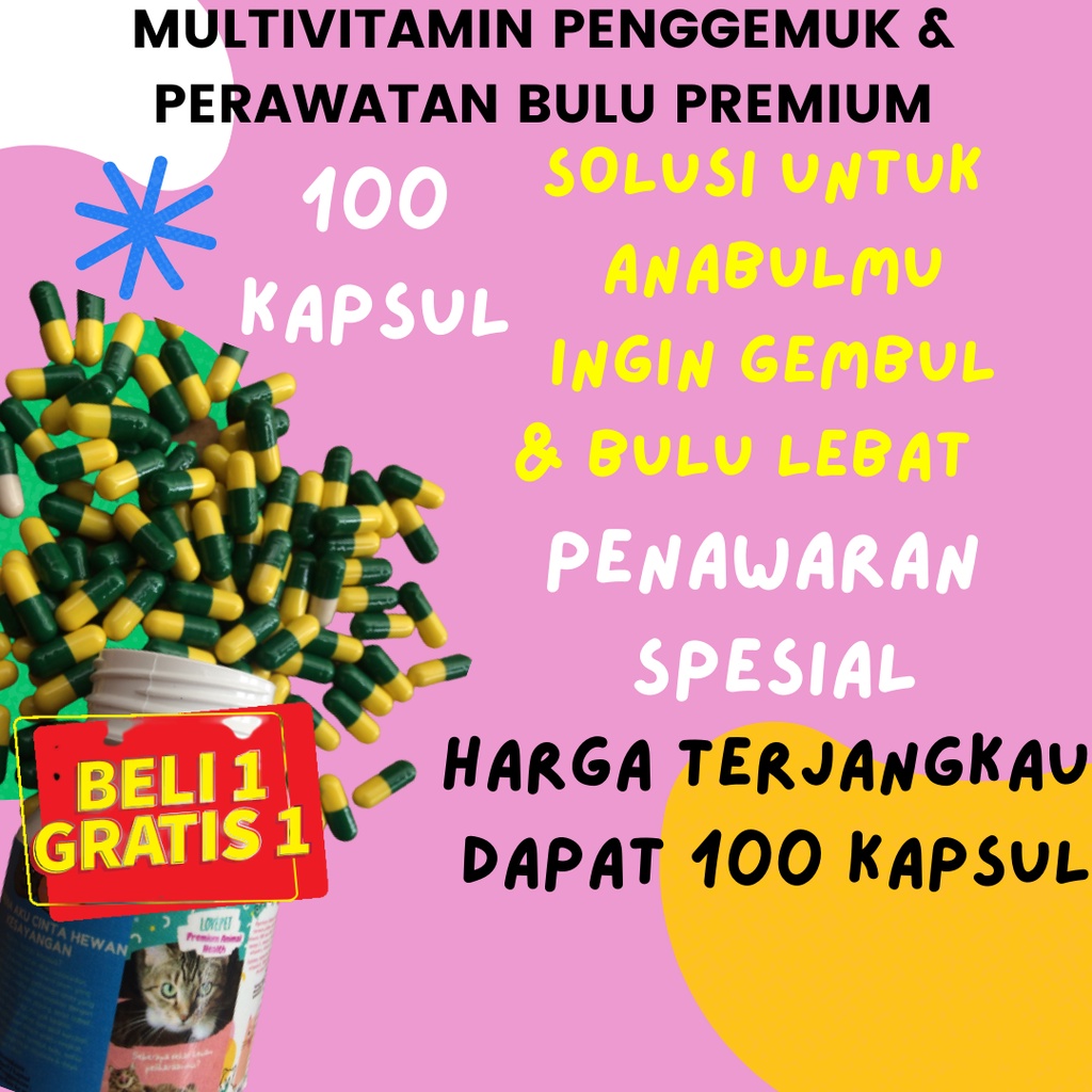 PENGGEMUK KUCING VITAMIN GEMUK KUCING DAN BULU PENAMBAH NAFSU MAKAN KUCING OBAT PENGGEMUK BADAN KUCI