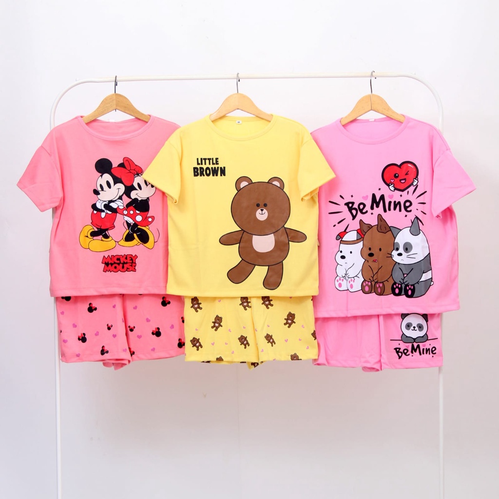 Setelan Santai Baju Tidur Rumah Anak Perempuan 4 -12 Tahun