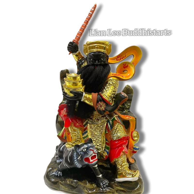 patung dewa rejeki tio guan swee / zhao gong ming / handan gong / han tat kong uk 12 inch